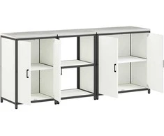 Virtuvės saugojimo rinkinys su lentyna su saugykla 3 pcs Balta