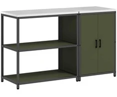 Virtuvės saugojimo rinkinys su lentyna 2 pcs Alyvuogių žalia