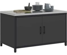Virtuvės saugojimas HATTEM Juoda 90 x 50 x 53 cm Plienas