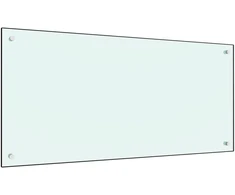 Virtuvės sienelė, pieno spalvos, 120x60cm, grūdintas stiklas
