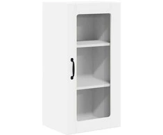 Sieninis stiklinis kabinetas PORTO 2 pcs Balta 40 x 31 x 80 cm