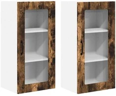 Indaplovės plokštė 2 pcs Rūkyta ąžuolas 40 x 31 x 80 cm