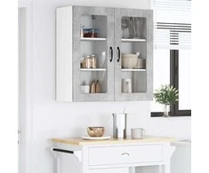 Sieninis stiklinis kabinetas LUCCA Betono pilka 40 x 31 x 80 cm