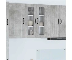 Sieninis stiklinis kabinetas LUCCA Betono pilka 60 x 31 x 80 cm