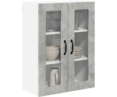 Sieninis stiklinis kabinetas LUCCA Betono pilka 60 x 31 x 80 cm