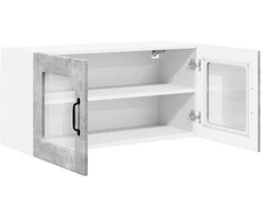 Sieninis stiklinis kabinetas PORTO Betono pilka 80 x 31 x 40 cm