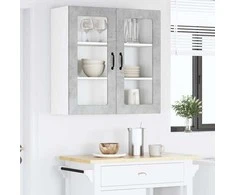 Sieninis stiklinis kabinetas PORTO Betono pilka 80 x 31 x 80 cm