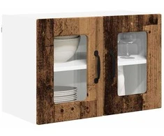 Sieninis stiklinis kabinetas PORTO Senas medis 60 x 31 x 40 cm