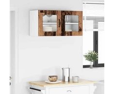 Sieninis stiklinis kabinetas PORTO Senas medis 80 x 31 x 40 cm