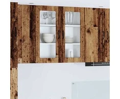Sieninis stiklinis kabinetas PORTO Senas medis 80 x 31 x 80 cm