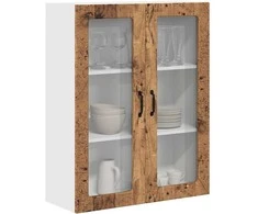 Sieninis stiklinis kabinetas PORTO Senas medis 80 x 31 x 100 cm