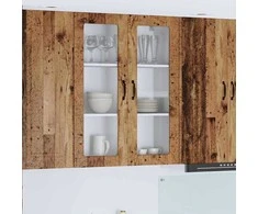 Sieninis stiklinis kabinetas PORTO Senas medis 80 x 31 x 100 cm