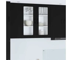 Sieninis stiklinis kabinetas PORTO Juoda 80 x 31 x 80 cm