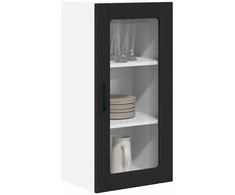 Sieninis stiklinis kabinetas PORTO Juoda 40 x 31 x 80 cm