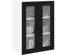 Sieninis stiklinis kabinetas LUCCA Juoda 60 x 31 x 80 cm