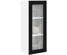 Sieninis stiklinis kabinetas PORTO Juoda 40 x 31 x 100 cm
