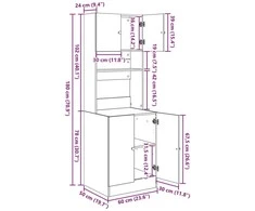 Virtuvės bufetai Senas medis 60 x 50 x 180 cm