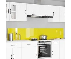 Virtuvės atbraila 2 pcs Geltona 120 x 40 cm grūdintas stiklas