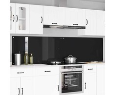 Virtuvės atbraila 2 pcs Juoda 120 x 60 cm grūdintas stiklas