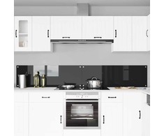 Virtuvės užpakalinė plokštė 2 pcs Juoda 120 x 40 cm
