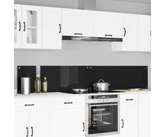 Virtuvės užpakalinė plokštė 2 pcs Juoda 120 x 40 cm