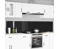 Virtuvės užpakalinė plokštė 2 pcs Juoda 120 x 50 cm