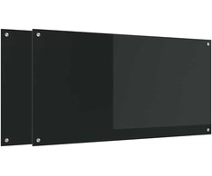 Virtuvės atbraila 2 pcs Juoda 120 x 60 cm grūdintas stiklas