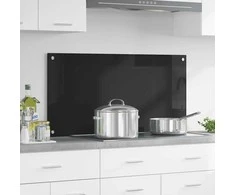 Virtuvės atbraila Juoda 100 x 50 cm grūdintas stiklas