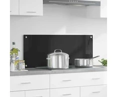 Virtuvės atbraila Juoda 100 x 40 cm grūdintas stiklas