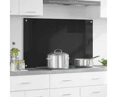 Virtuvės atbraila Juoda 100 x 60 cm grūdintas stiklas