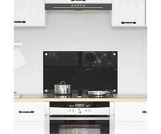 Virtuvės atbraila Juoda 70 x 40 cm grūdintas stiklas