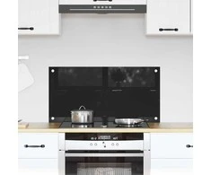 Virtuvės atbraila Juoda 80 x 40 cm grūdintas stiklas