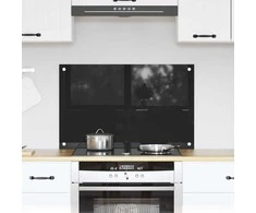 Virtuvės atbraila Juoda 80 x 50 cm grūdintas stiklas