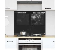 Virtuvės atbraila Juoda 80 x 60 cm grūdintas stiklas