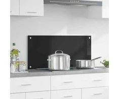 Virtuvės atbraila Juoda 90 x 40 cm grūdintas stiklas