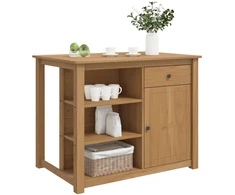 Virtuvės vežimėlis PANAMA 2 pcs Medaus vaškas 112 x 77 x 90 cm