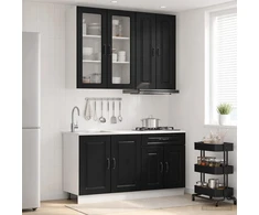 Virtuvės vienetas KALMAR 4 pcs Juoda Apdirbta mediena