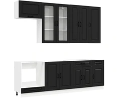 Virtuvės vienetas KALMAR 8 pcs Juoda Apdirbta mediena