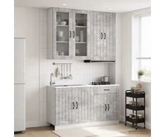 Virtuvės vienetas LUCCA 4 pcs Betono pilka Apdirbta mediena