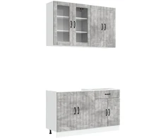 Virtuvės vienetas LUCCA 4 pcs Betono pilka Apdirbta mediena