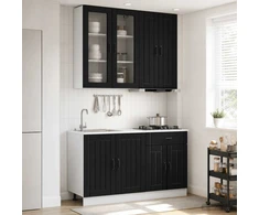 Virtuvės vienetas LUCCA 4 pcs Juoda Apdirbta mediena