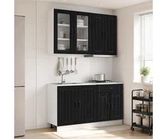 Virtuvės vienetas LUCCA 4 pcs Juoda Apdirbta mediena