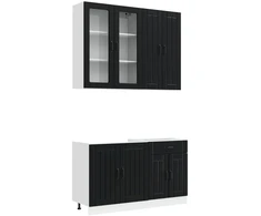 Virtuvės vienetas LUCCA 4 pcs Juoda Apdirbta mediena