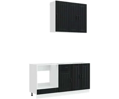 Virtuvės vienetas LUCCA 5 pcs Juoda Apdirbta mediena