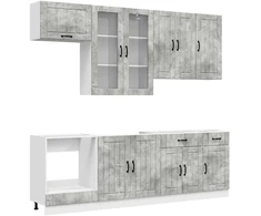 Virtuvės vienetas LUCCA 8 pcs Betono pilka Apdirbta mediena