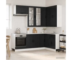 Virtuvės vienetas LUCCA 8 pcs Juoda Apdirbta mediena