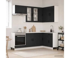 Virtuvės vienetas LUCCA 8 pcs Juoda Apdirbta mediena