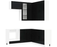 Virtuvės vienetas LUCCA 8 pcs Juoda Apdirbta mediena