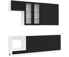 Virtuvės vienetas LUCCA 8 pcs Juoda Apdirbta mediena