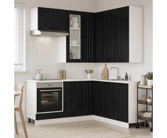 Virtuvės vienetas LUCCA 8 pcs Juoda Apdirbta mediena